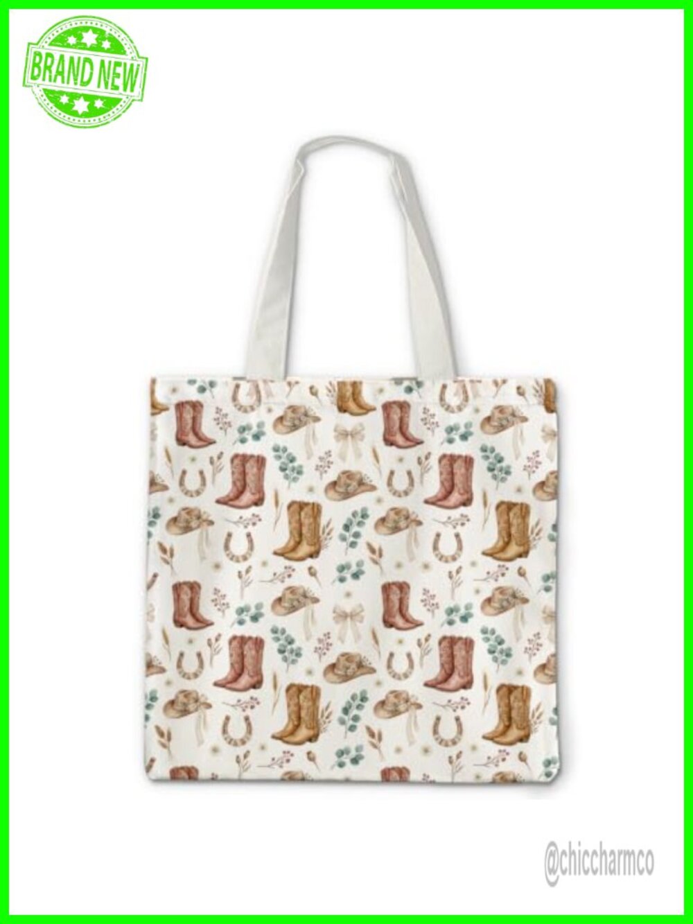 Canvas Tote Bag Coquette Western Cowgirl Minimalist Shoulder Bag Travel